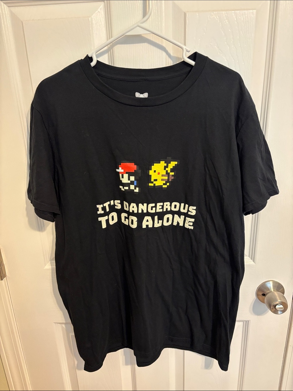 Men's Black Graphic Short-Sleeve Tee - 'It's Dangerous To Go Alone'